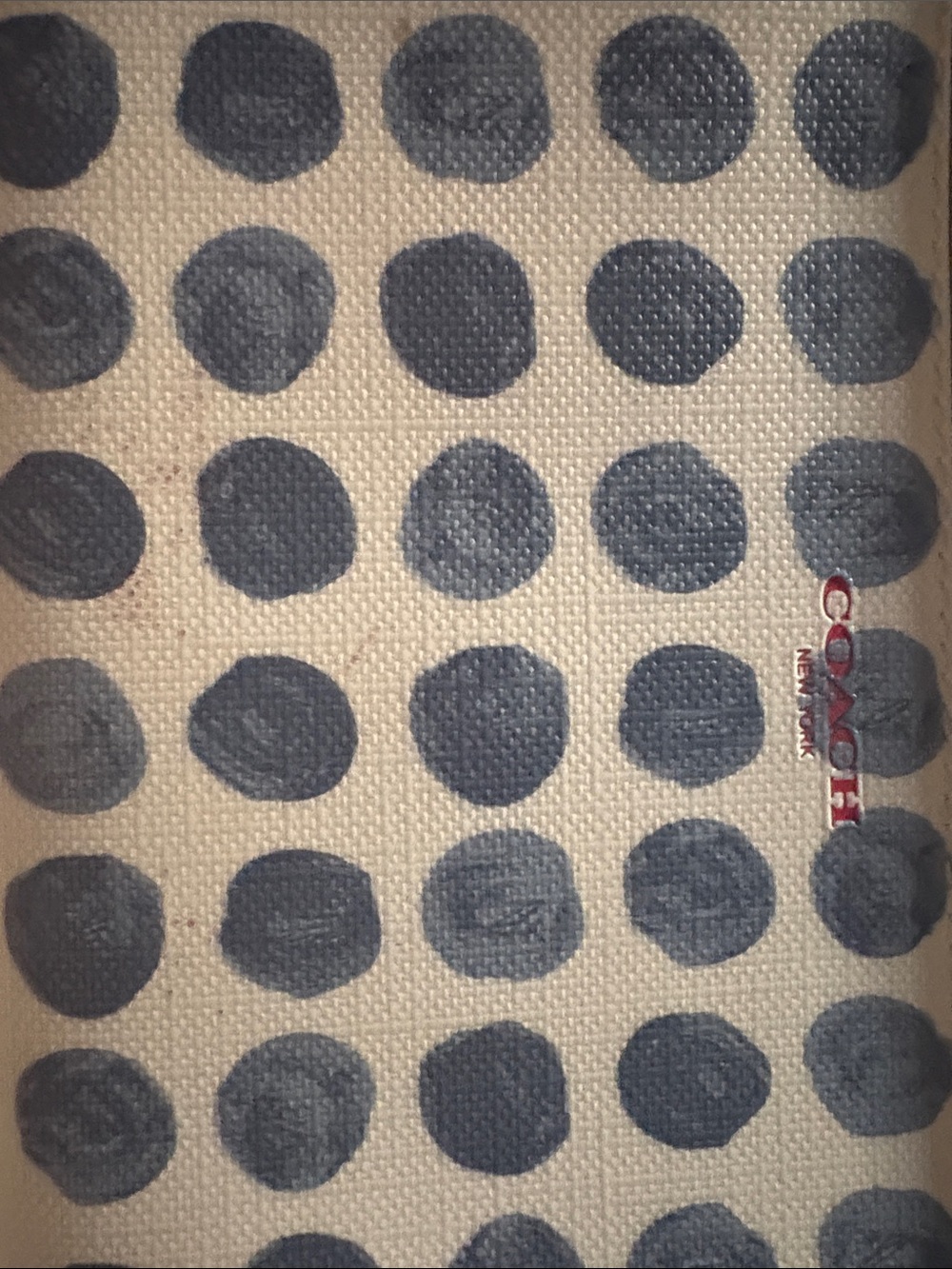 Coach Polka Dot Zip Wristlet - Navy and Cream - Picture 4 of 5